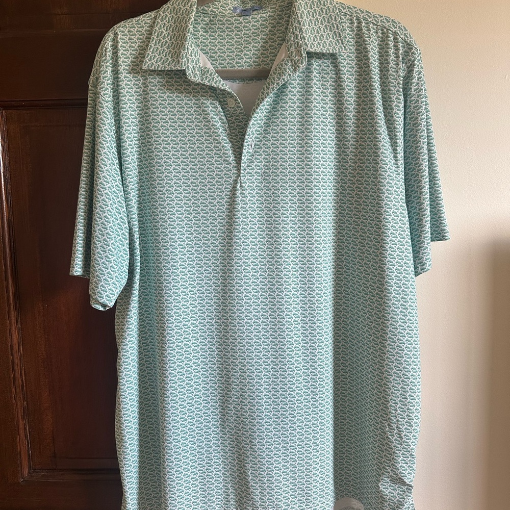 Genteal Men's Green Fish Patterned Shirt